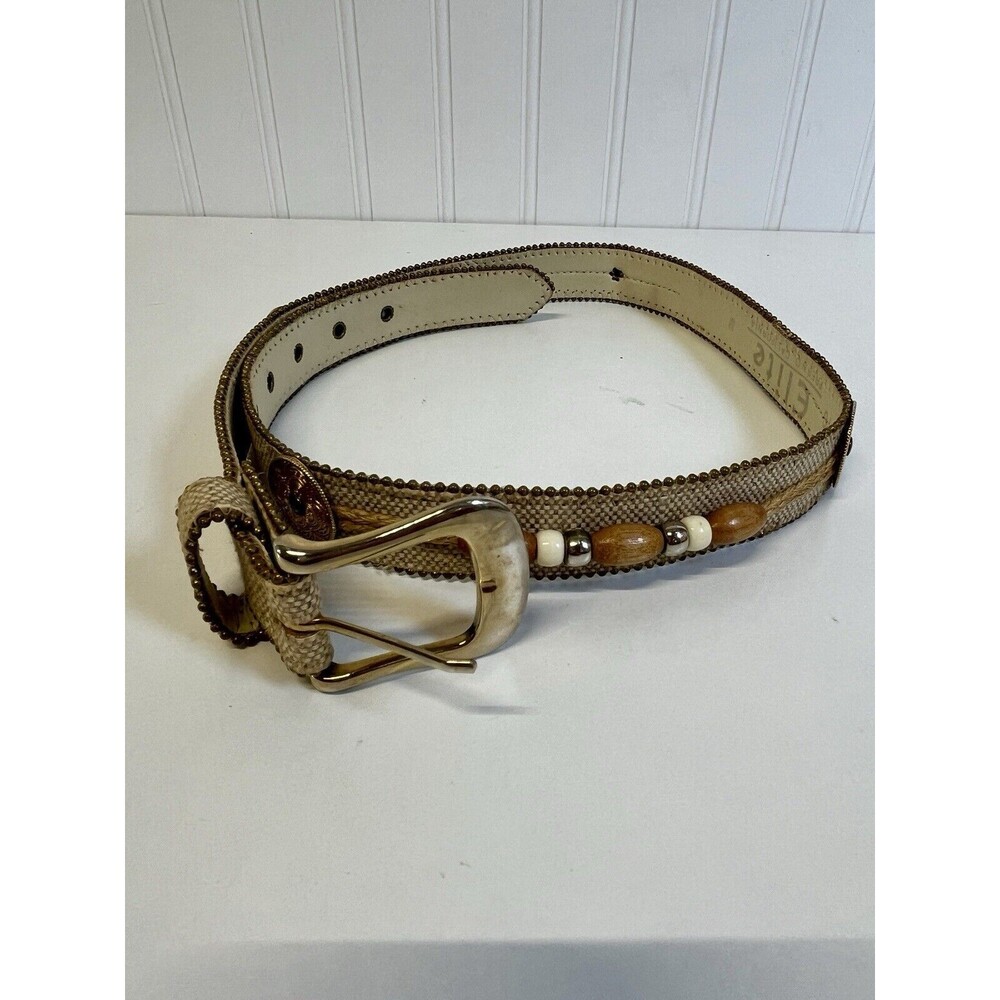 ELITE FRESNO CALIF  Belt WOMENs BEADED/MEDALLION WESTERN‎ STYLE SIZE Med 28-31 "